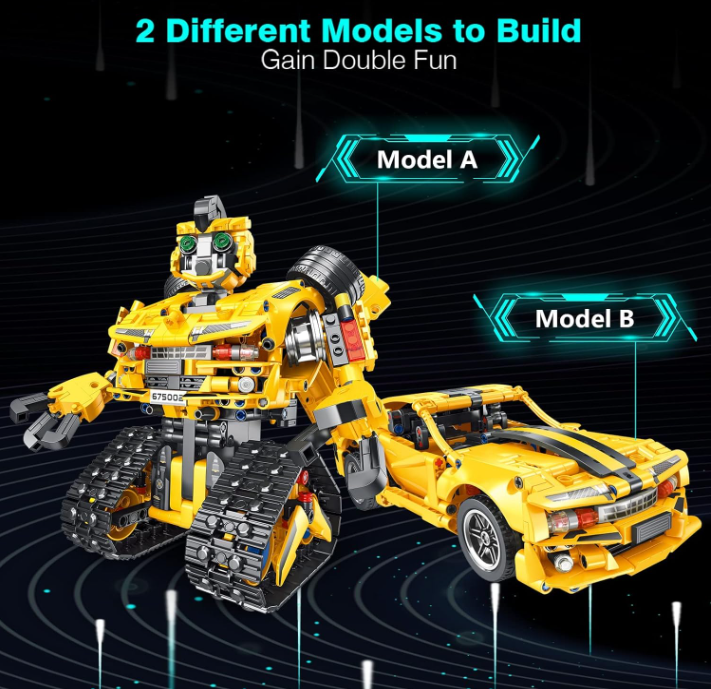 STEM 2 in 1  Transformers Bumble Bee Robot, Lego Compatible