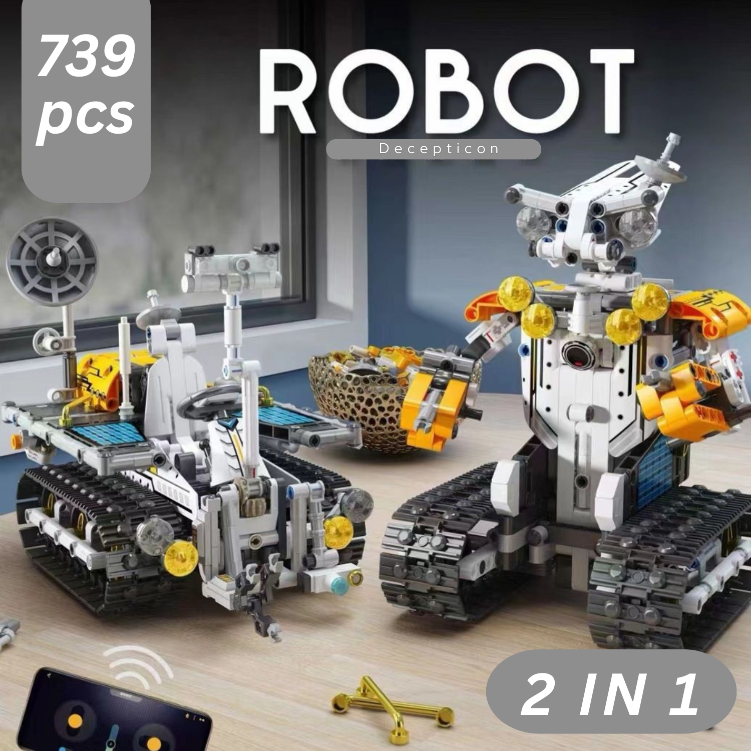 STEM 2 in 1 Mars Rover Robot, Lego Compatible