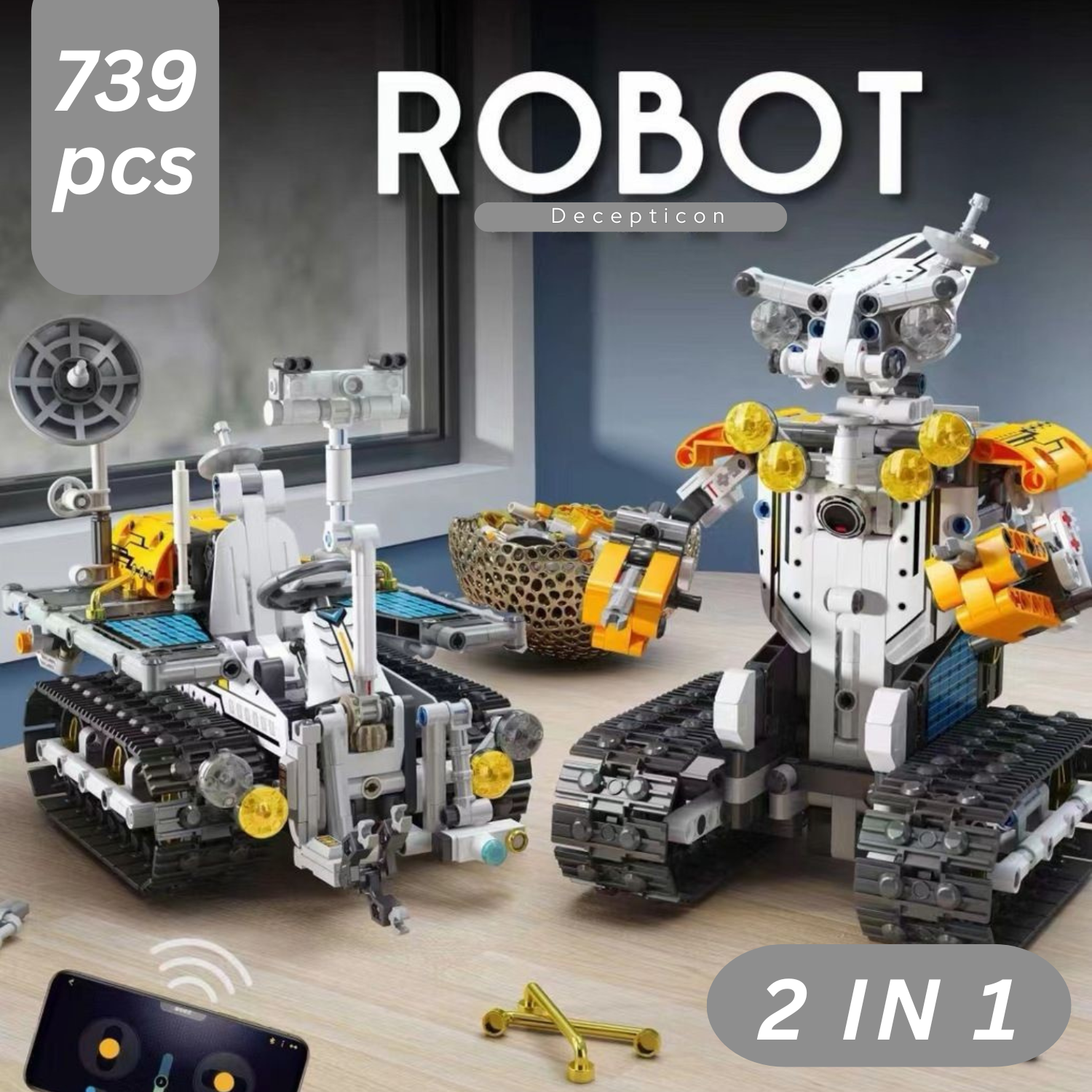 STEM 2 in 1  Mars Rover Robot, Lego Compatible