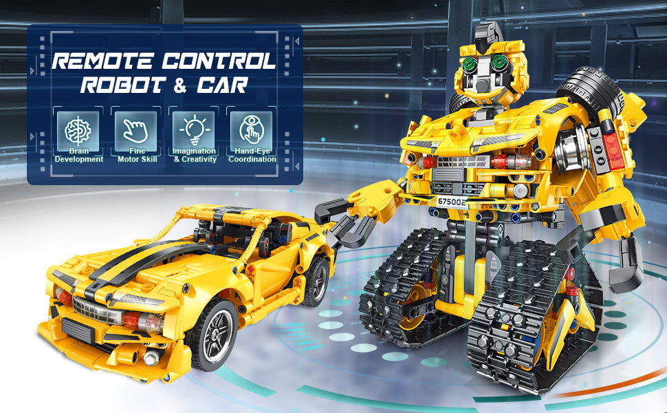 STEM 2 in 1  Transformers Bumble Bee Robot, Lego Compatible