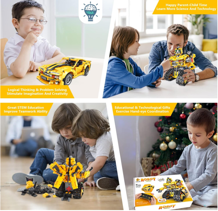 STEM 2 in 1  Transformers Bumble Bee Robot, Lego Compatible