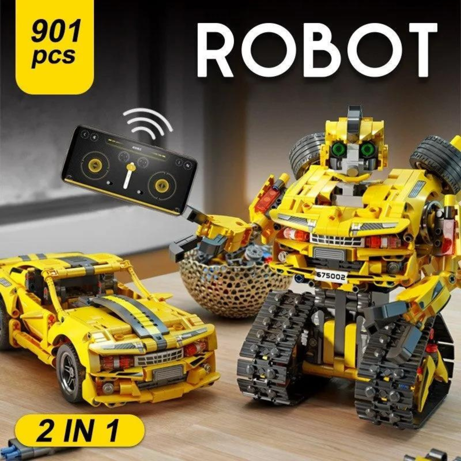 STEM 2 in 1  Transformers Bumble Bee Robot, Lego Compatible